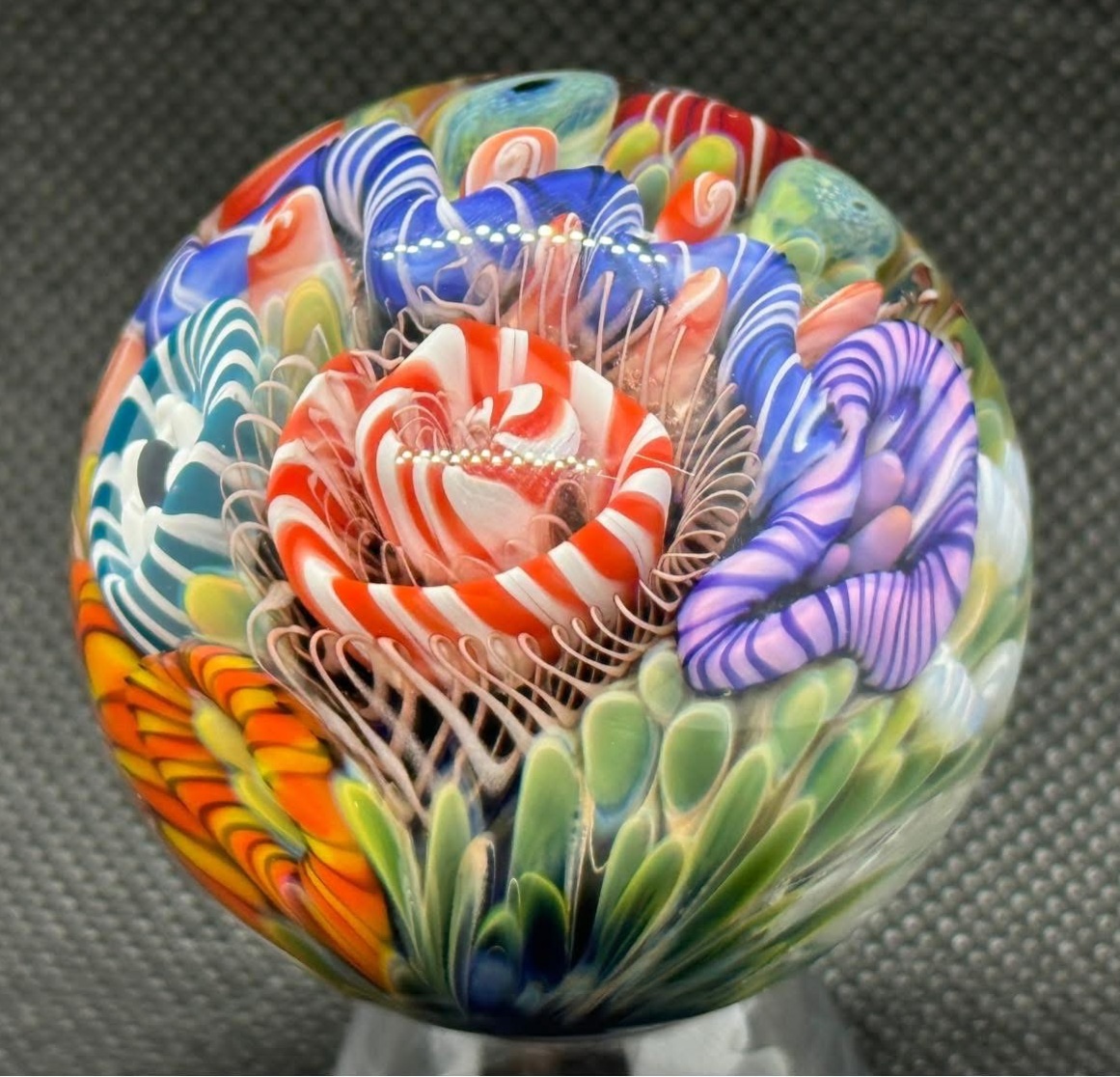 360-Degree Coral Reef marble, front view